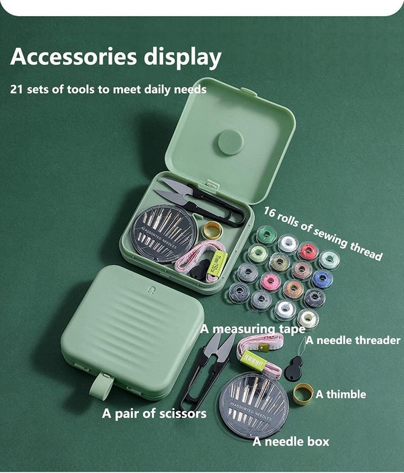 4every Small Sewing kit Travel Size, Mini Sewing Kits Storage-Box Gifts for Adults, Beginners DIY Easy Embroidery Thread Needle Accessories,Home and Hand Sewing Supplies, Basic Emergency Needle case (Pink) - Image 3